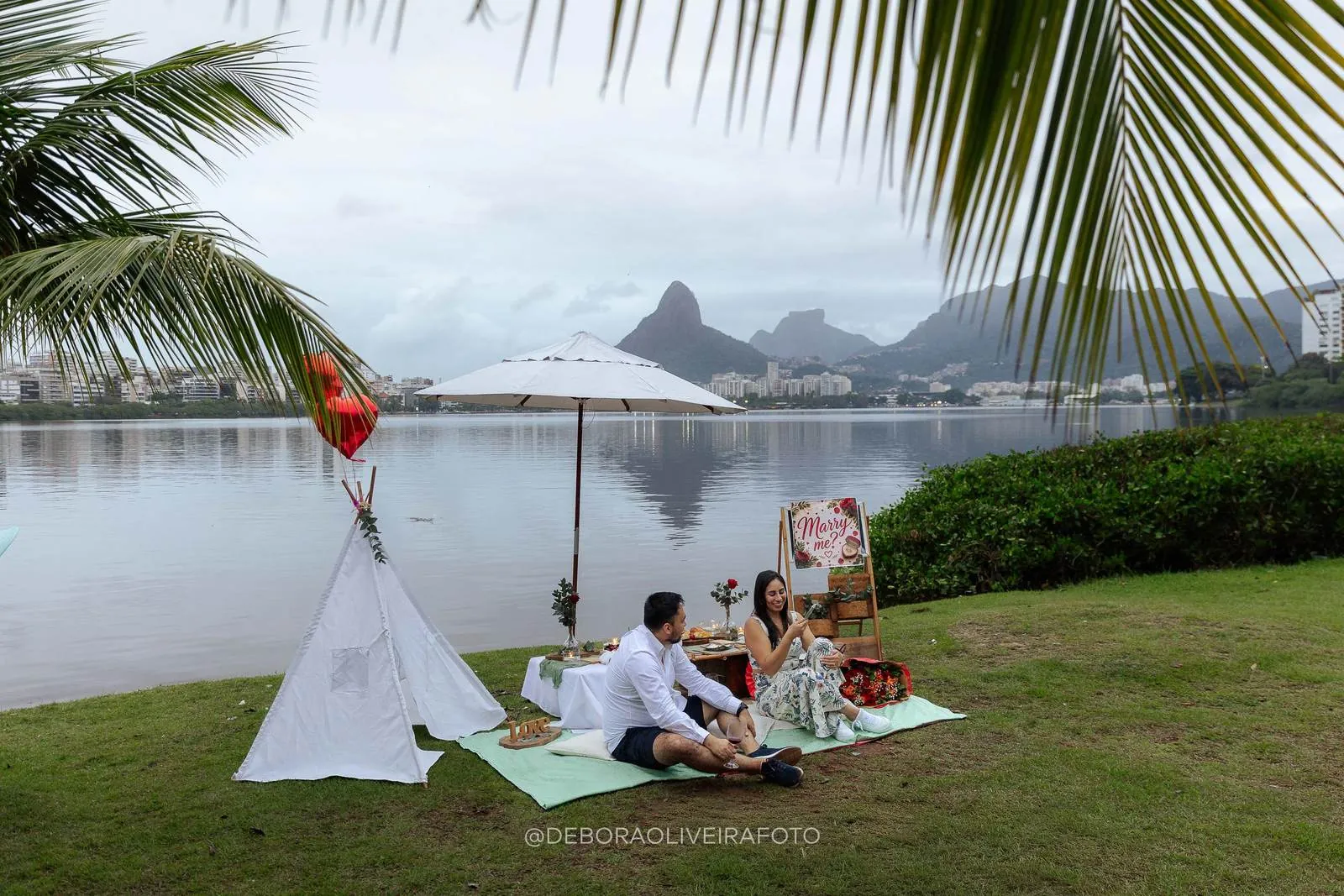 Romantic Picnic Marriage Proposal in Rio de Janeiro: Miguel & Lisseth
